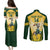 Custom South Africa Rugby Couples Matching Puletasi Dress and Long Sleeve Button Shirts 2023 World Cup Springboks Mascot - Wonder Print Shop