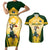 Custom South Africa Rugby Couples Matching Short Sleeve Bodycon Dress and Hawaiian Shirt 2023 World Cup Springboks Mascot - Wonder Print Shop