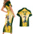 Custom South Africa Rugby Couples Matching Short Sleeve Bodycon Dress and Hawaiian Shirt 2023 World Cup Springboks Mascot - Wonder Print Shop