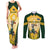 Custom South Africa Rugby Couples Matching Tank Maxi Dress and Long Sleeve Button Shirts 2023 World Cup Springboks Mascot - Wonder Print Shop