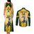 Custom South Africa Rugby Couples Matching Tank Maxi Dress and Long Sleeve Button Shirts 2023 World Cup Springboks Mascot - Wonder Print Shop