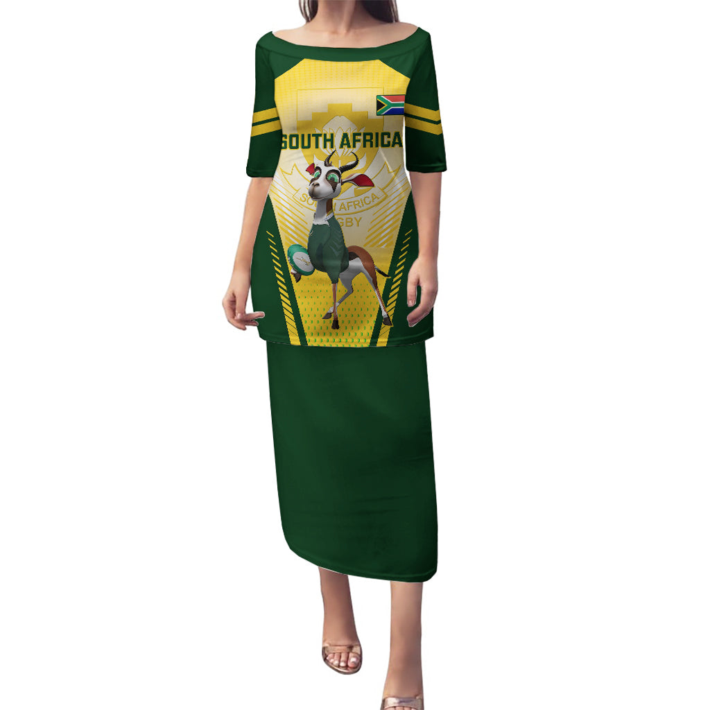 Custom South Africa Rugby Puletasi 2023 World Cup Springboks Mascot - Wonder Print Shop