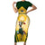 Custom South Africa Rugby Short Sleeve Bodycon Dress 2023 World Cup Springboks Mascot - Wonder Print Shop