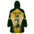 Custom South Africa Rugby Wearable Blanket Hoodie 2023 World Cup Springboks Mascot - Wonder Print Shop