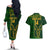 Custom South Africa Rugby Couples Matching Off The Shoulder Long Sleeve Dress and Hawaiian Shirt 2023 Go Champions Springboks With Protea - Wonder Print Shop