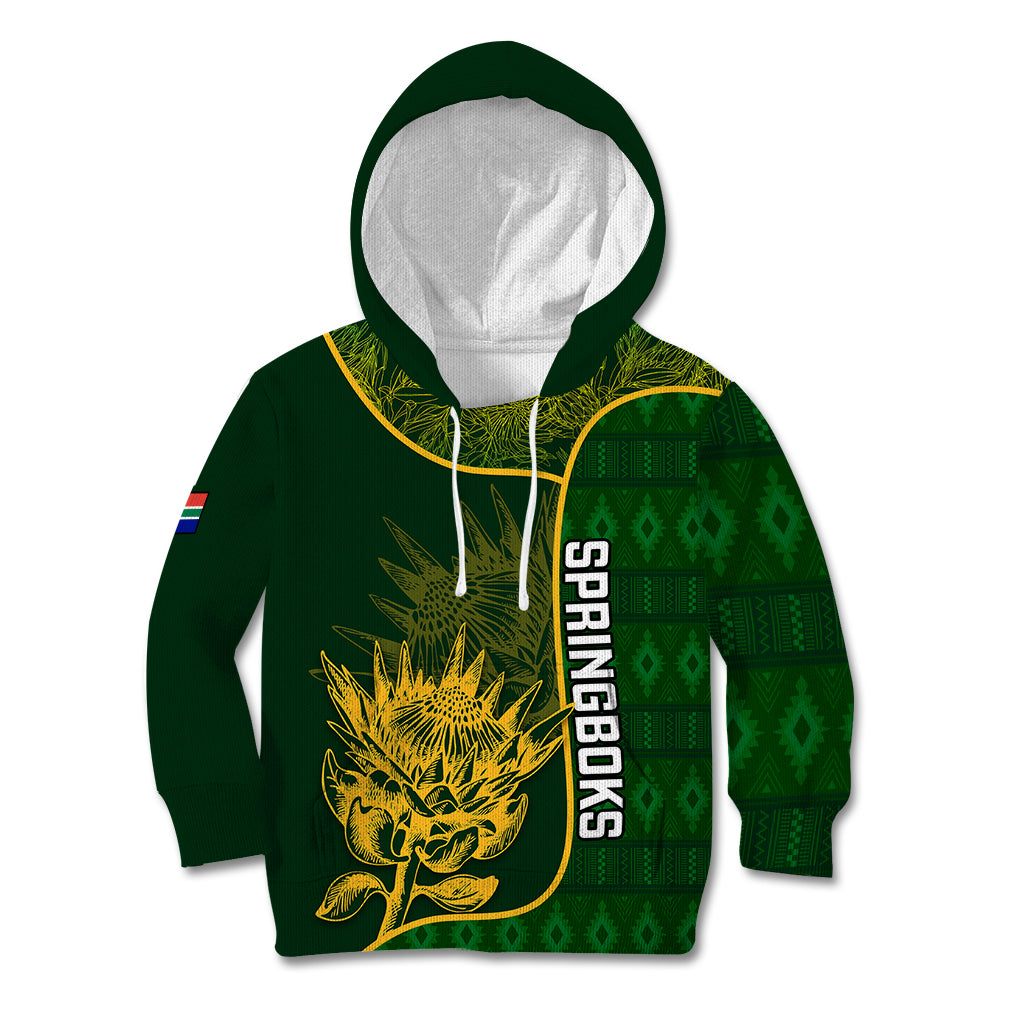 Custom South Africa Rugby Kid Hoodie 2023 Go Champions Springboks With Protea - Wonder Print Shop