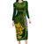 Custom South Africa Rugby Long Sleeve Bodycon Dress 2023 Go Champions Springboks With Protea - Wonder Print Shop