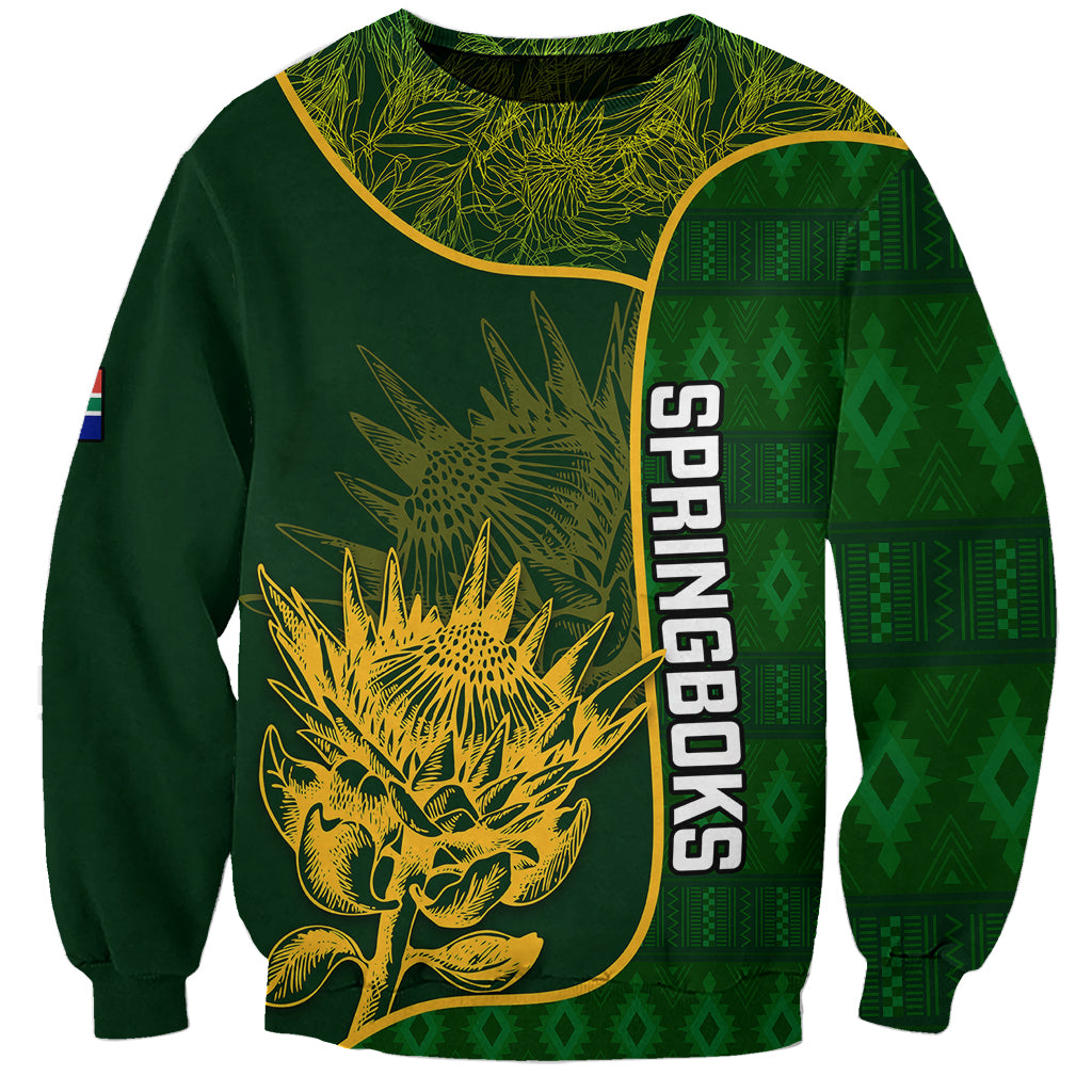 Custom South Africa Rugby Sweatshirt 2023 Go Champions Springboks With Protea - Wonder Print Shop