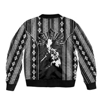 Mabuhay Philippines Festival Bomber Jacket Filipino Map Black White Igorot Pattern