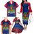 Personalised Haiti Independence Day Family Matching Off Shoulder Long Sleeve Dress and Hawaiian Shirt Ayiti 220th Anniversary With Dashiki Pattern - Wonder Print Shop