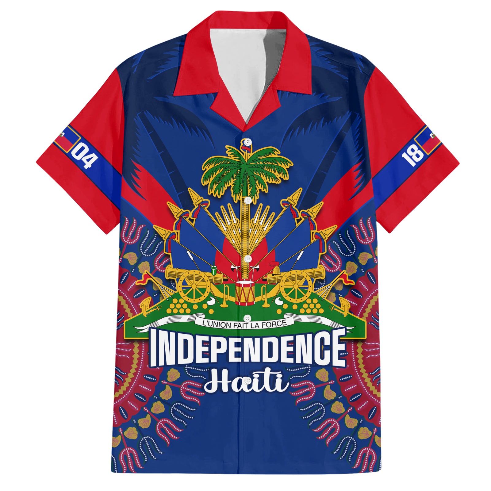 Personalised Haiti Independence Day Hawaiian Shirt Ayiti 220th Anniversary With Dashiki Pattern - Wonder Print Shop