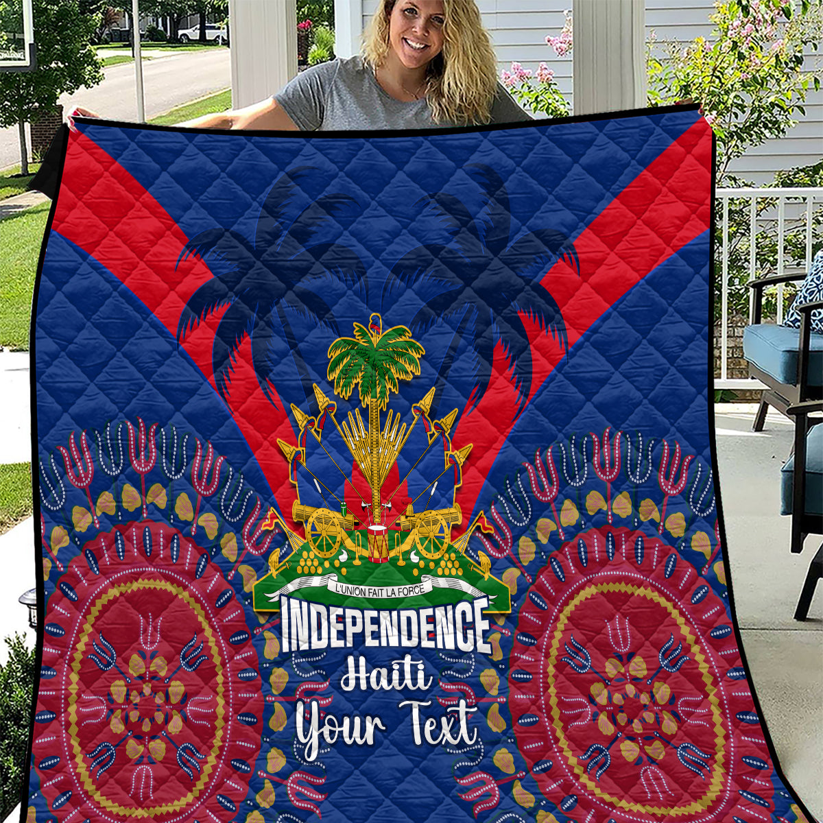 personalised-haiti-independence-day-quilt-ayiti-220th-anniversary-with-dashiki-pattern