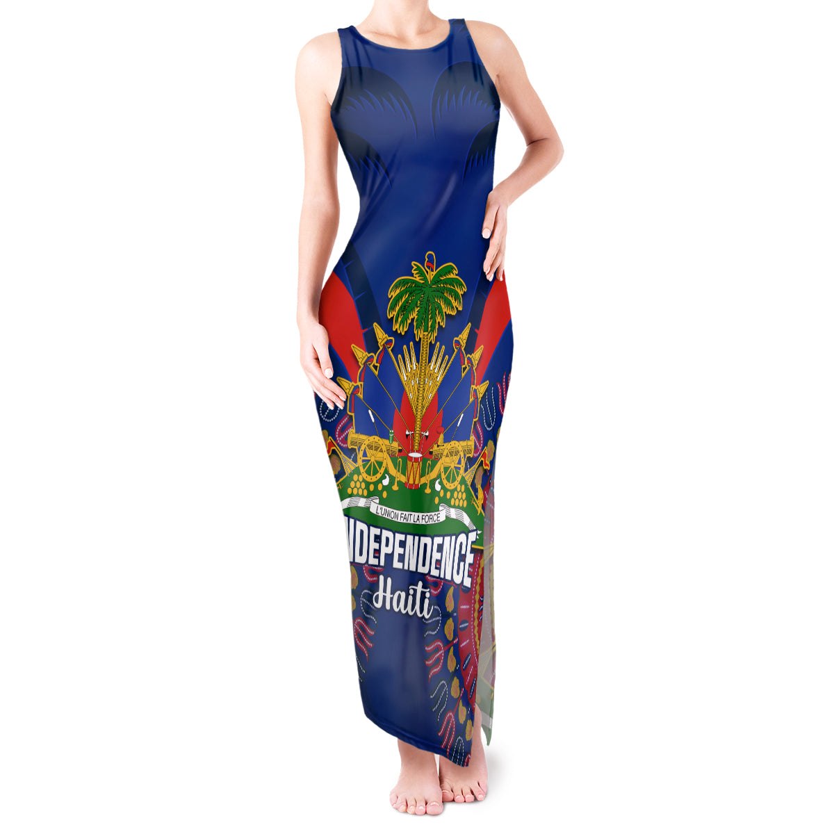 Personalised Haiti Independence Day Tank Maxi Dress Ayiti 220th Anniversary With Dashiki Pattern - Wonder Print Shop