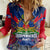 Personalised Haiti Independence Day Women Casual Shirt Ayiti 220th Anniversary With Dashiki Pattern - Wonder Print Shop