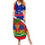 Personalised Haiti Independence Day Summer Maxi Dress Ayiti National Emblem With Polynesian Pattern - Wonder Print Shop