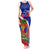 Personalised Haiti Independence Day Tank Maxi Dress Ayiti National Emblem With Polynesian Pattern - Wonder Print Shop