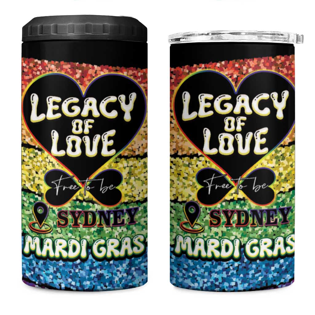 Free To Be Sydney Mardi Gras 4 in 1 Can Cooler Tumbler Legacy Of Love