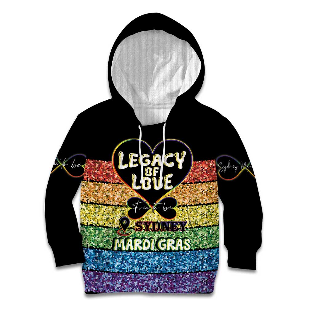 Free To Be Sydney Mardi Gras Kid Hoodie Legacy Of Love