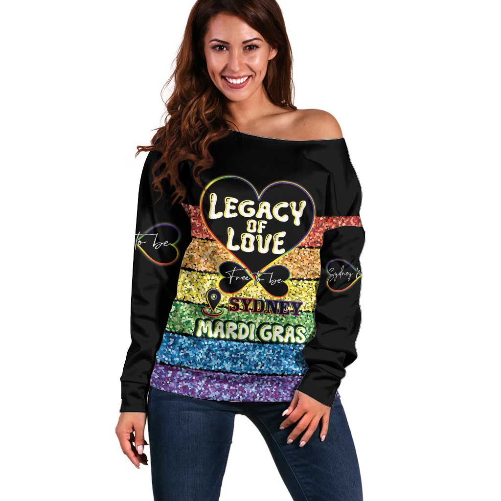 Free To Be Sydney Mardi Gras Off Shoulder Sweater Legacy Of Love - Wonder Print Shop