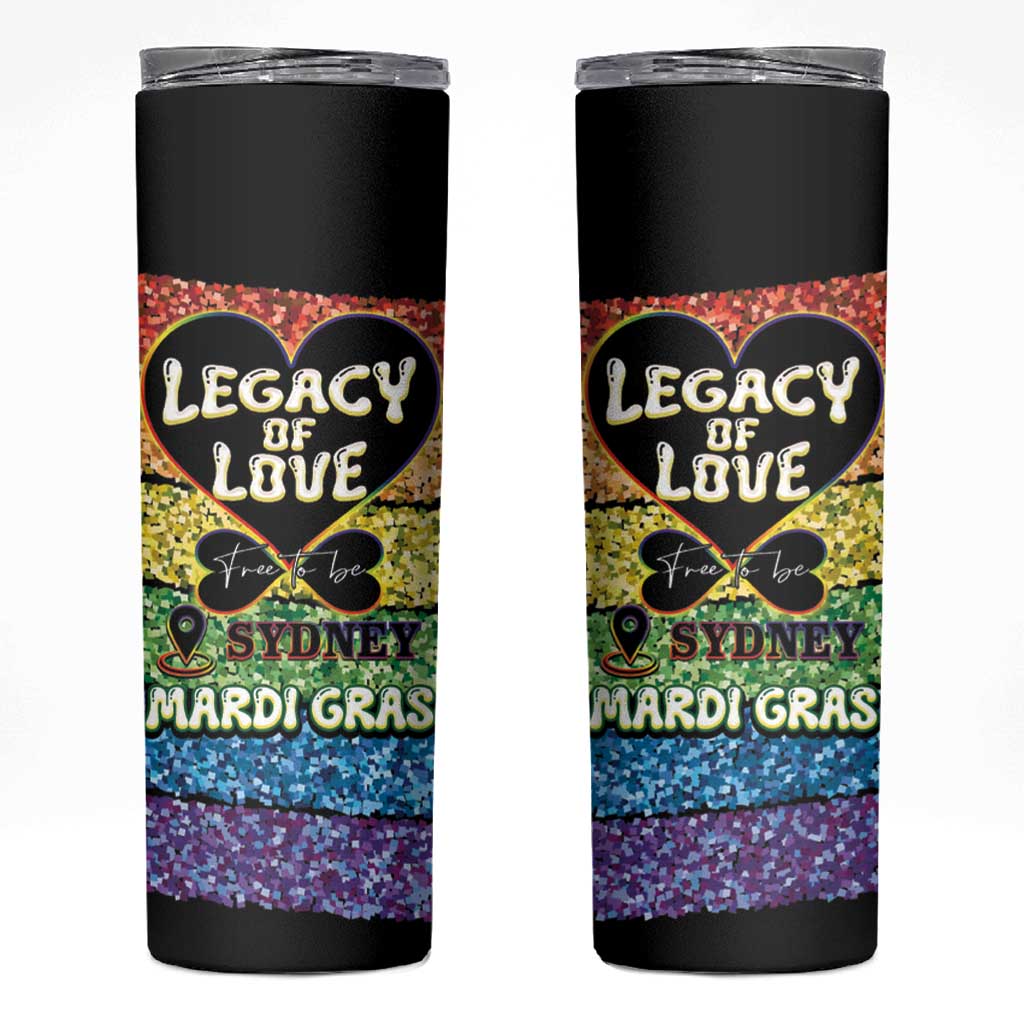 Free To Be Sydney Mardi Gras Skinny Tumbler Legacy Of Love - Wonder Print Shop