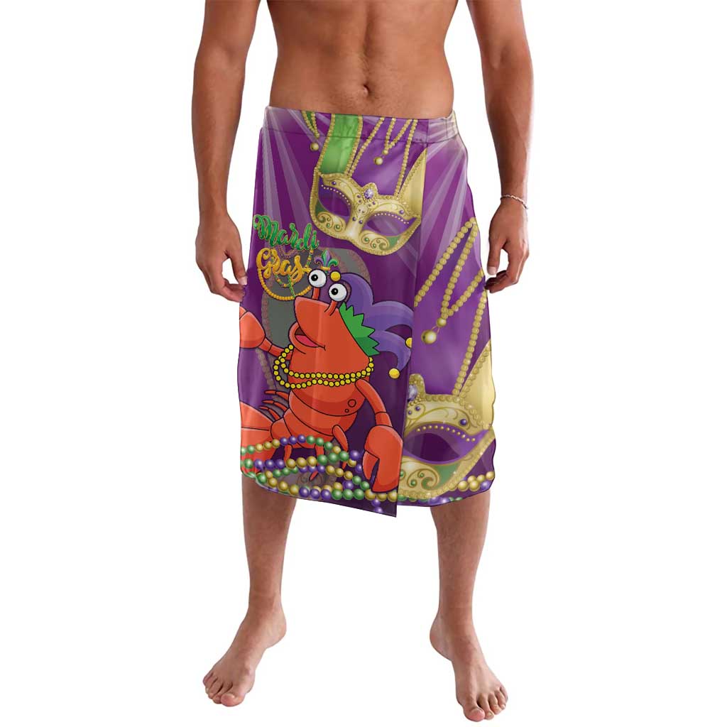 Purple jester lobster graphic sarong-style shorts with beaded trim detail