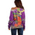 Mardi Gras 2025 Off Shoulder Sweater Funny Jester Lobster With Beads - Wonder Print Shop