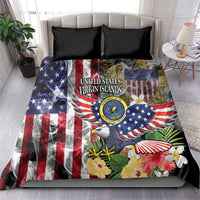 US Virgin Islands USA Half Flag Bedding Set Together We Grow Smoke Effect - Wonder Print Shop