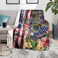 US Virgin Islands USA Half Flag Blanket Together We Grow Smoke Effect - Wonder Print Shop
