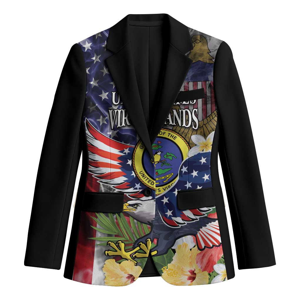 US Virgin Islands USA Half Flag Blazer Together We Grow Smoke Effect - Wonder Print Shop