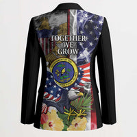 US Virgin Islands USA Half Flag Blazer Together We Grow Smoke Effect - Wonder Print Shop