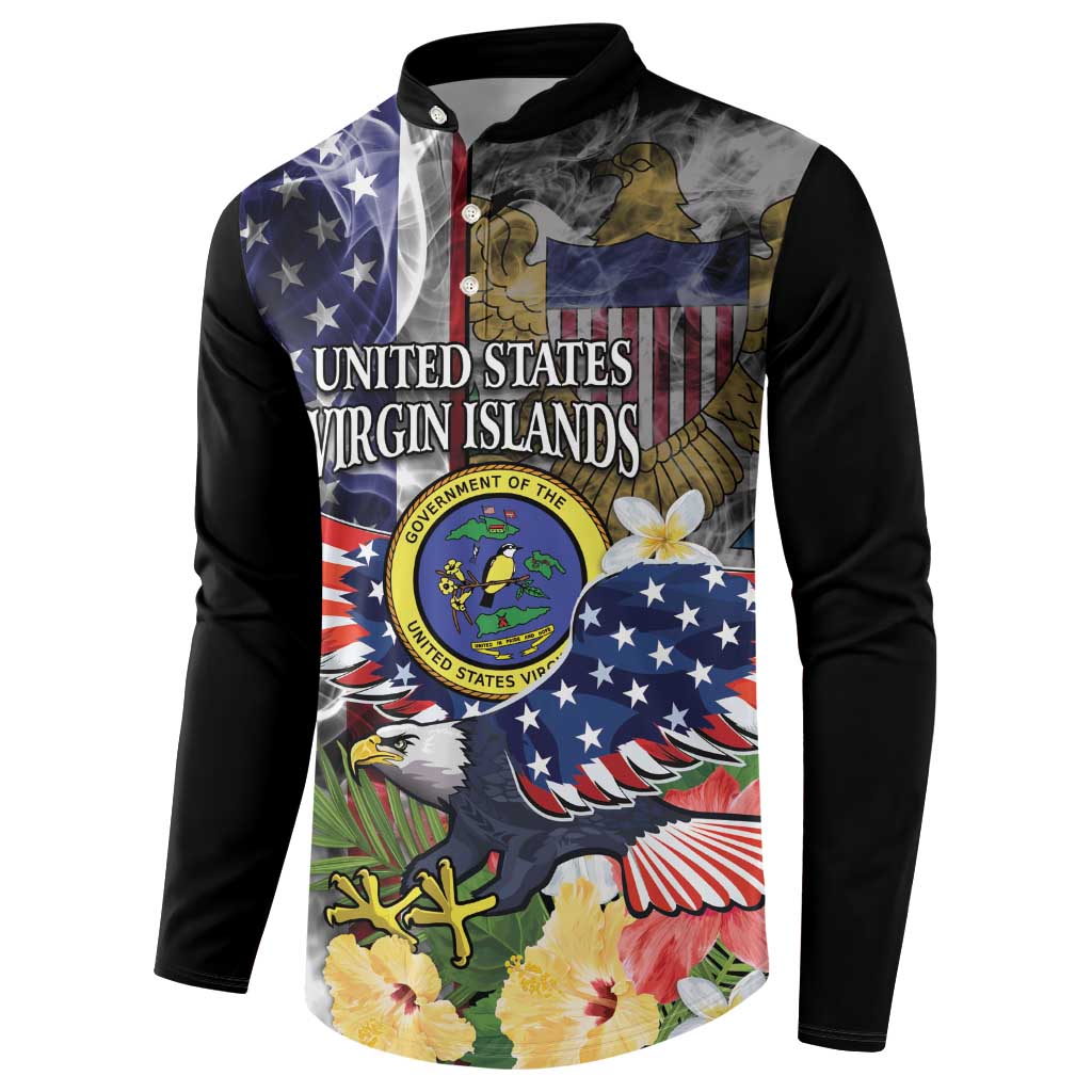 US Virgin Islands USA Half Flag Button Sweatshirt Together We Grow Smoke Effect - Wonder Print Shop