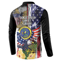 US Virgin Islands USA Half Flag Button Sweatshirt Together We Grow Smoke Effect - Wonder Print Shop