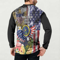 US Virgin Islands USA Half Flag Button Sweatshirt Together We Grow Smoke Effect - Wonder Print Shop
