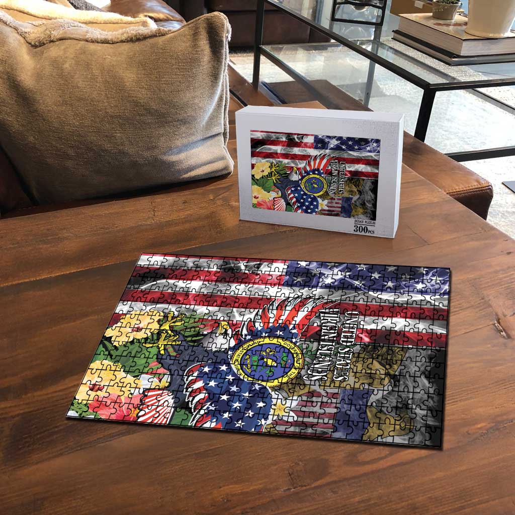 US Virgin Islands USA Half Flag Puzzle Together We Grow Smoke Effect - Wonder Print Shop