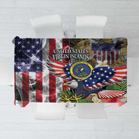 US Virgin Islands USA Half Flag Tablecloth Together We Grow Smoke Effect - Wonder Print Shop