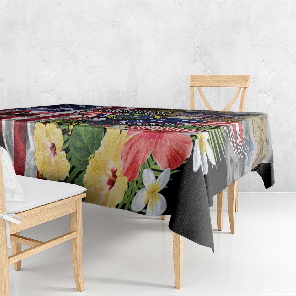 US Virgin Islands USA Half Flag Tablecloth Together We Grow Smoke Effect - Wonder Print Shop
