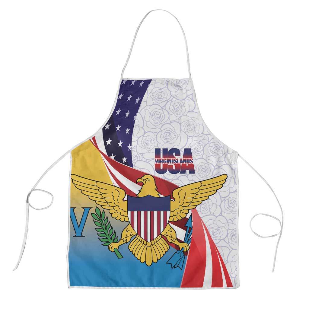 United States Virgin Islands Apron USA Curve Flag With Yellow Eagle - Wonder Print Shop