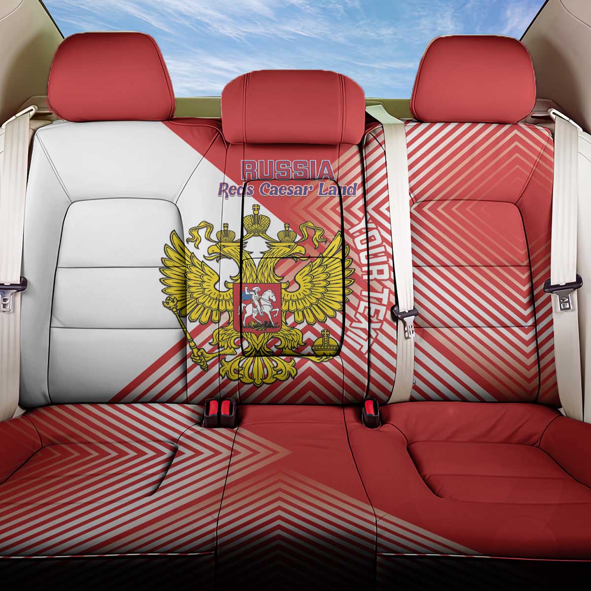 Custom Russia Volleyball Back Car Seat Cover Reds Caesar Land Dynamic Style