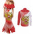 Custom Russia Volleyball Couples Matching Mermaid Dress and Long Sleeve Button Shirt Reds Caesar Land Dynamic Style