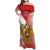 Custom Russia Volleyball Family Matching Off Shoulder Maxi Dress and Hawaiian Shirt Reds Caesar Land Dynamic Style