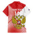 Custom Russia Volleyball Family Matching Off Shoulder Short Dress and Hawaiian Shirt Reds Caesar Land Dynamic Style