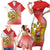 Custom Russia Volleyball Family Matching Short Sleeve Bodycon Dress and Hawaiian Shirt Reds Caesar Land Dynamic Style