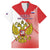 Custom Russia Volleyball Family Matching Short Sleeve Bodycon Dress and Hawaiian Shirt Reds Caesar Land Dynamic Style