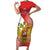 Custom Russia Volleyball Family Matching Short Sleeve Bodycon Dress and Hawaiian Shirt Reds Caesar Land Dynamic Style