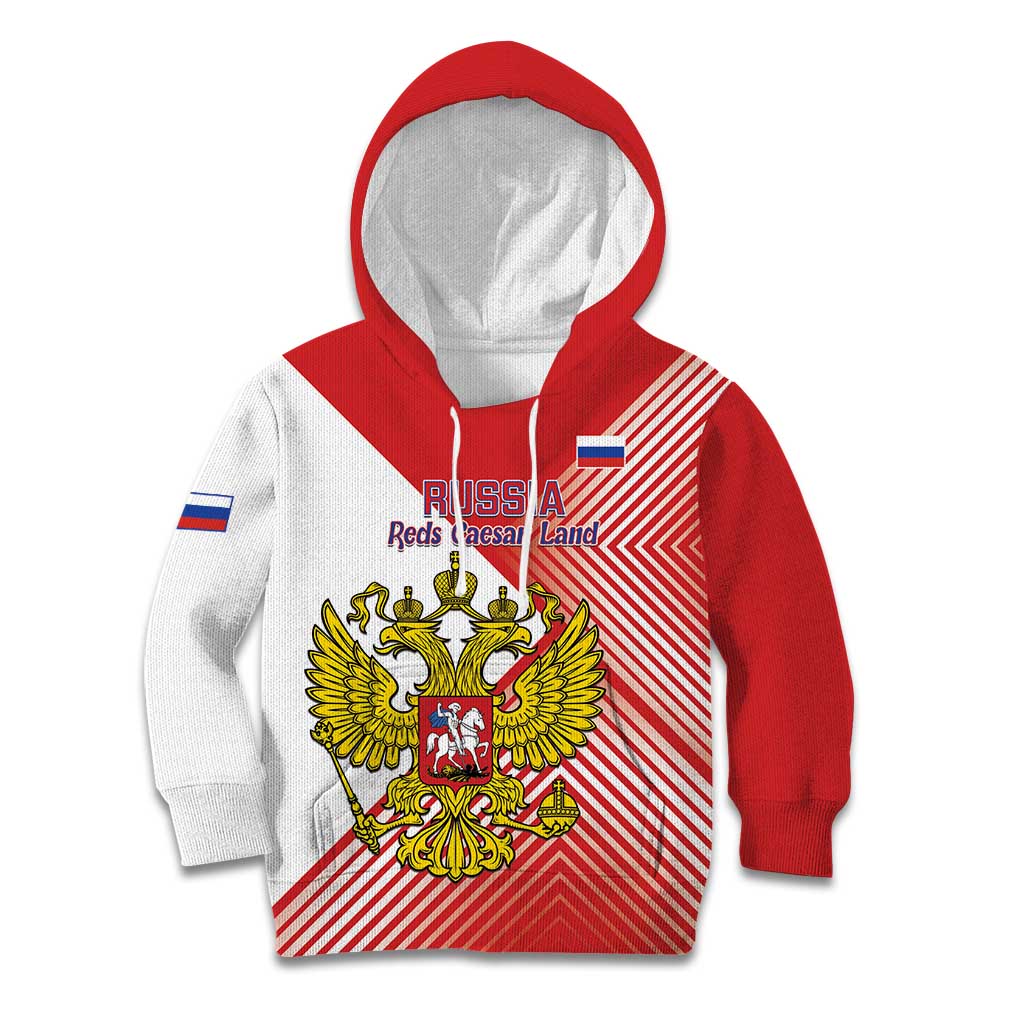 Custom Russia Volleyball Kid Hoodie Reds Caesar Land Dynamic Style