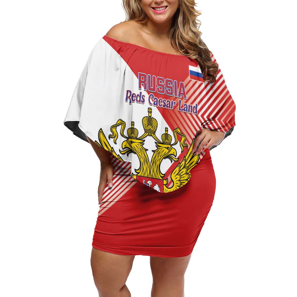 Custom Russia Volleyball Off Shoulder Short Dress Reds Caesar Land Dynamic Style