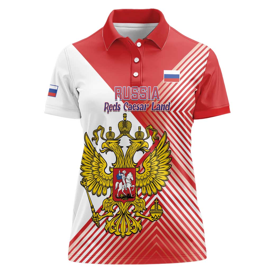 Custom Russia Volleyball Women Polo Shirt Reds Caesar Land Dynamic Style