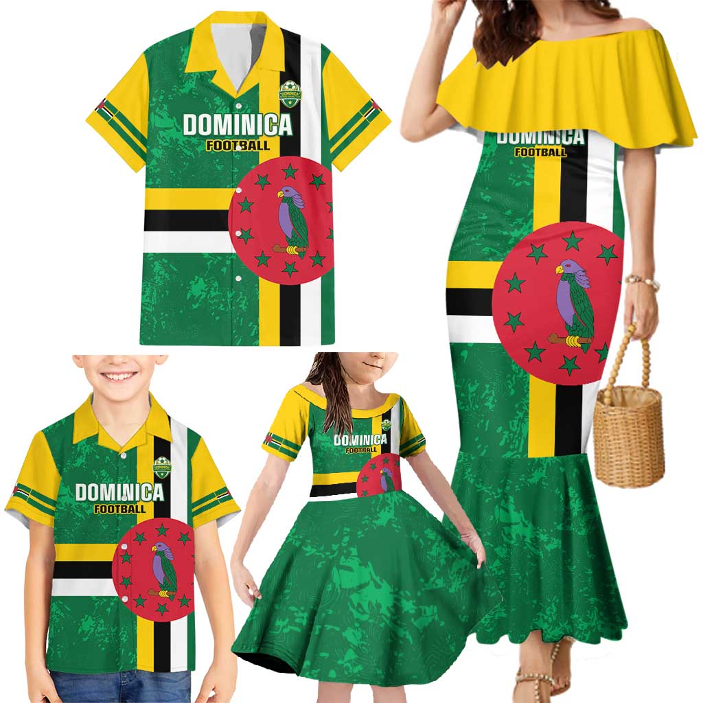 Custom Dominica Football Family Matching Mermaid Dress and Hawaiian Shirt 2025 Go Dominik