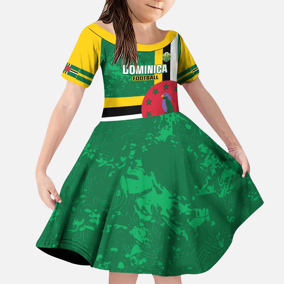 Custom Dominica Football Kid Short Sleeve Dress 2025 Go Dominik