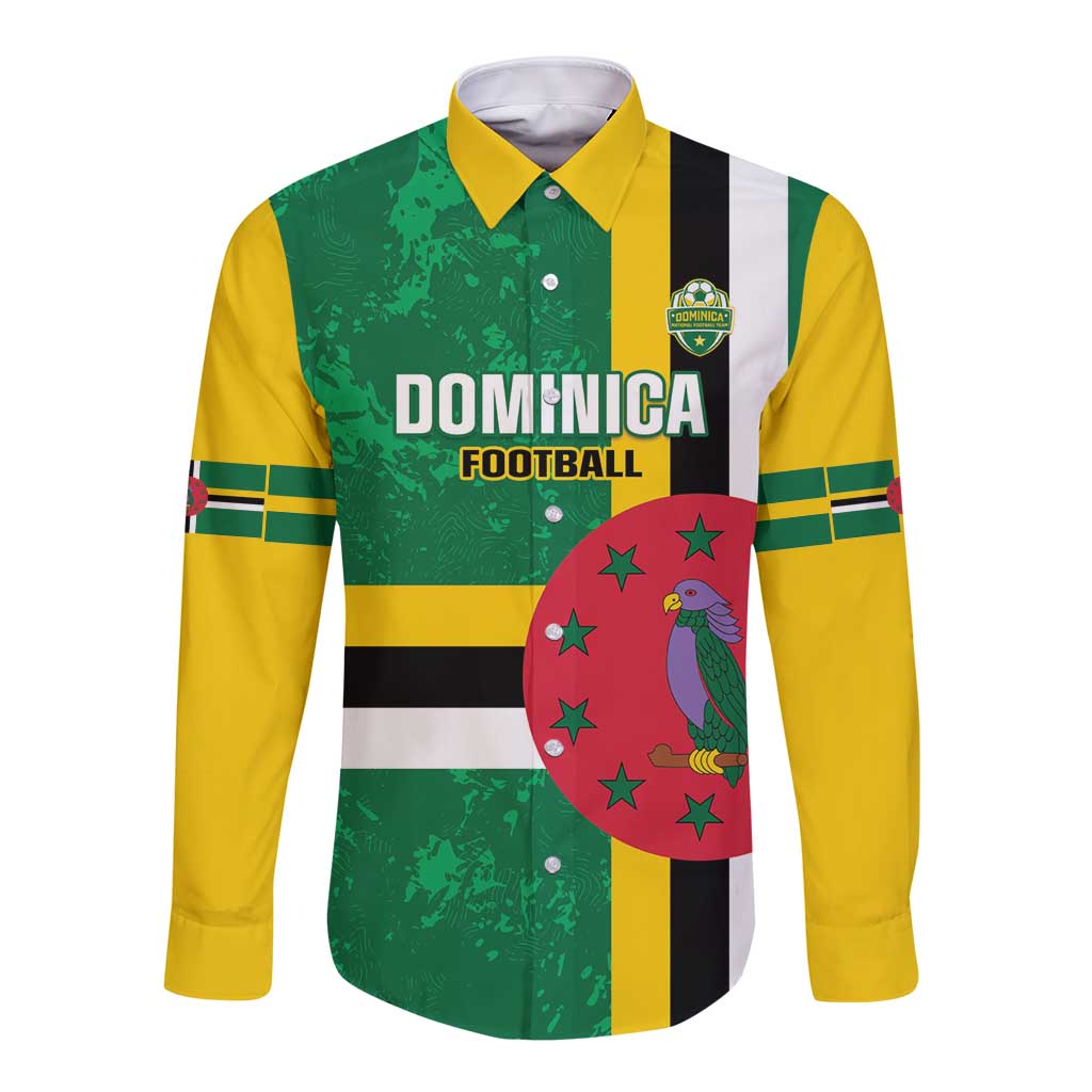 Custom Dominica Football Long Sleeve Button Shirt 2025 Go Dominik